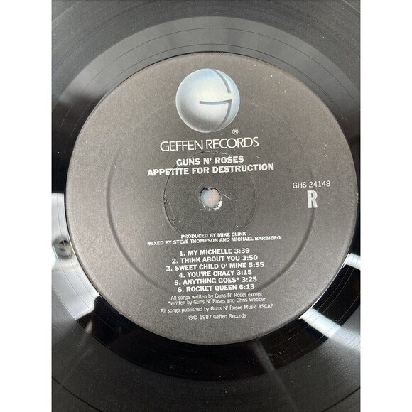 Guns N' Roses Appetite For Destruction (Vinyl Record Geffen GHS 24148) - Picture 3 of 6